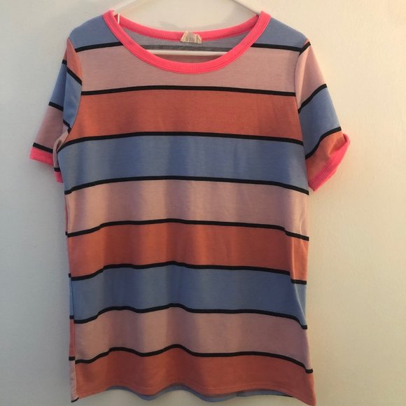 Short sleeve bright stripe top - Picture 2 of 2